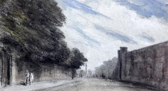 Dr William Crotch watercolour Kensington Palace Gardens(-)